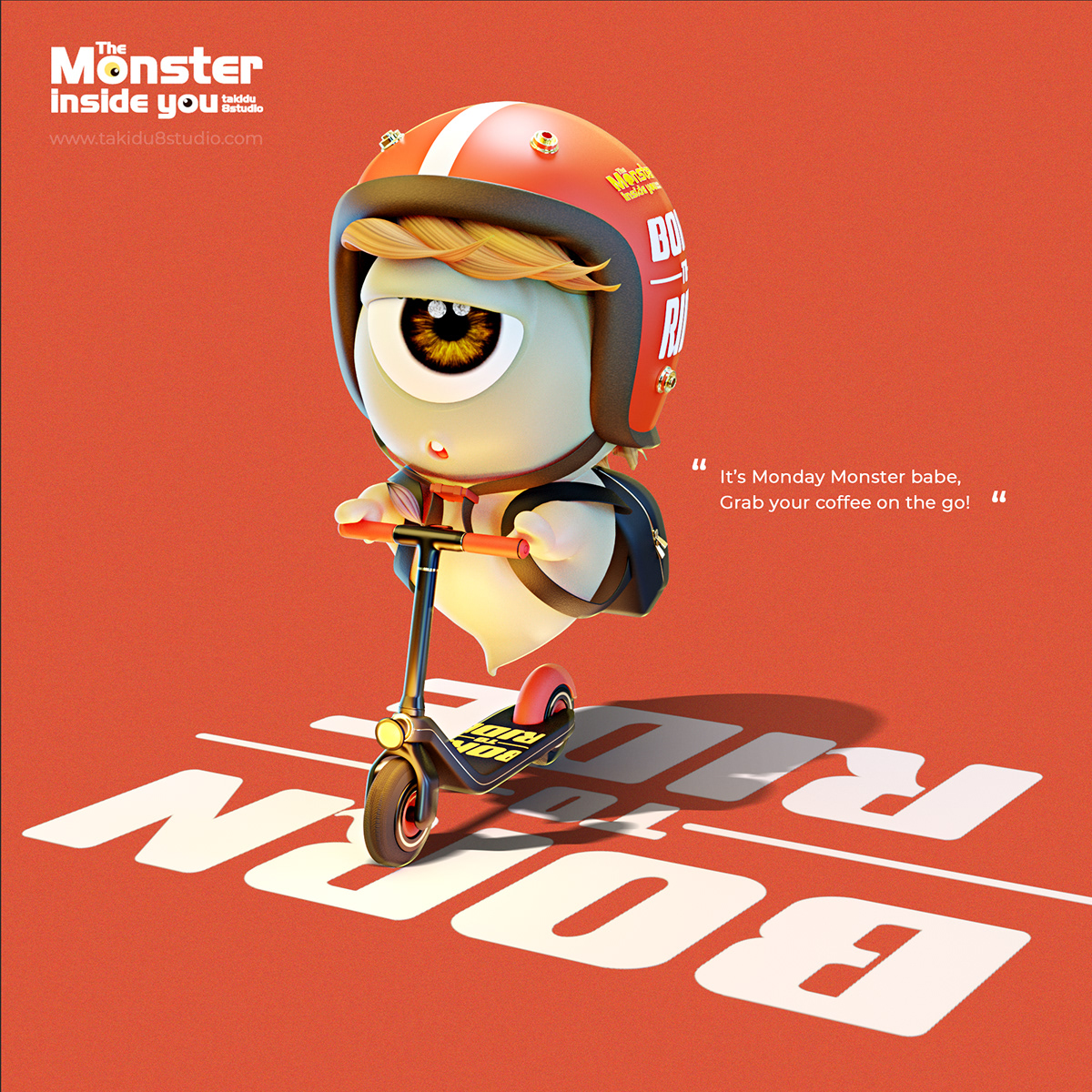 3D Advertising  blender brand brand character Character Coffee Mascot monster Monster Coofi