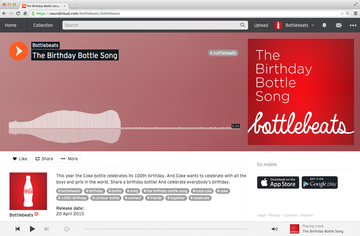 Coca-Cola soundcloud contour bottle