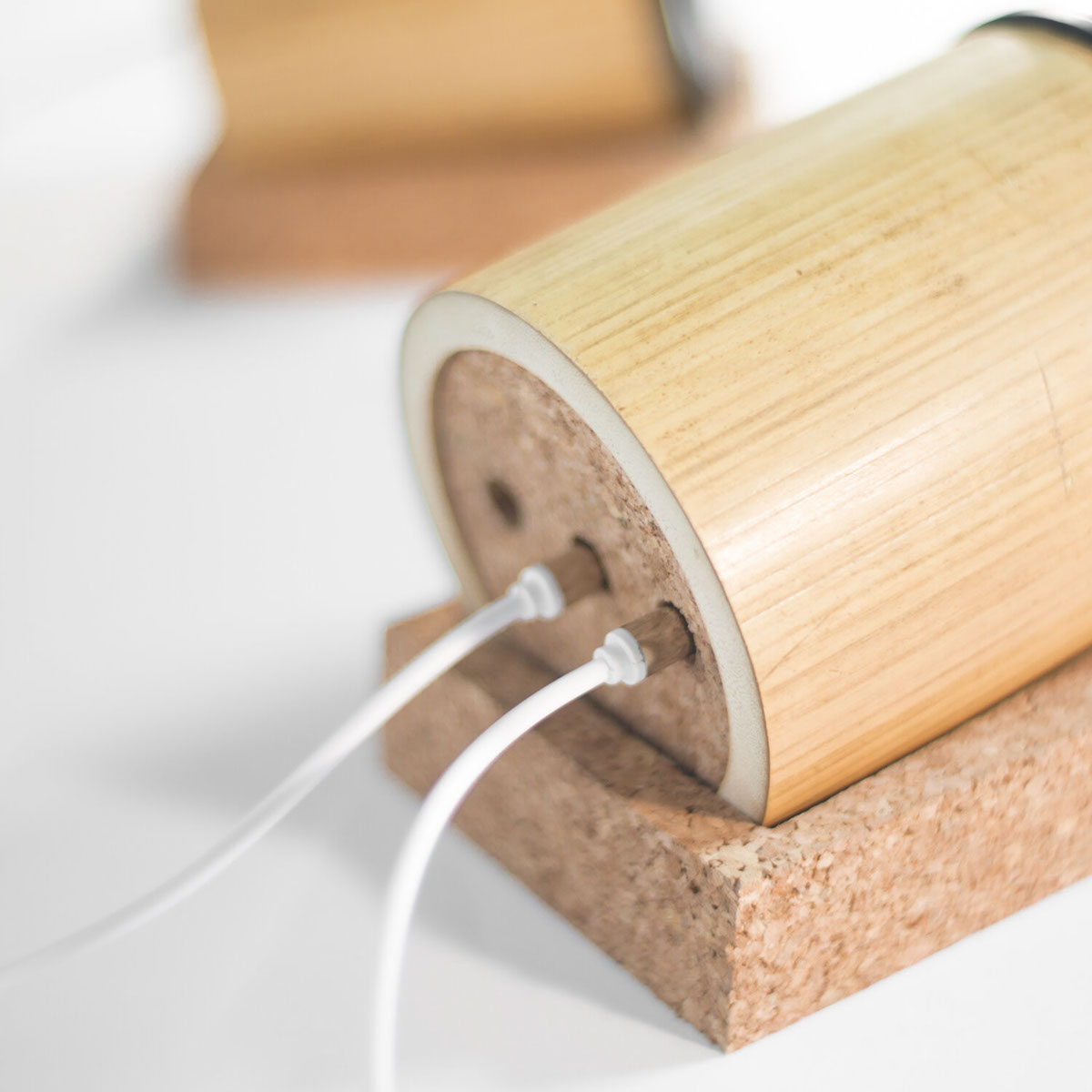 bamboo cork industrial product design manufacturing prototype concept 3D blender Fusion360 model speakers Audio sound