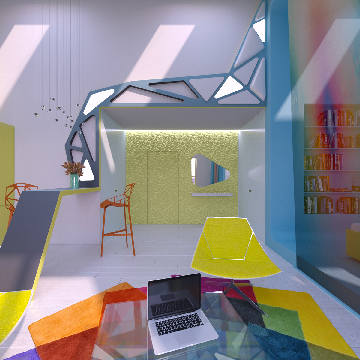 Geometric minimalism Minimalism colorful Interior inventor contemprorary design geometry