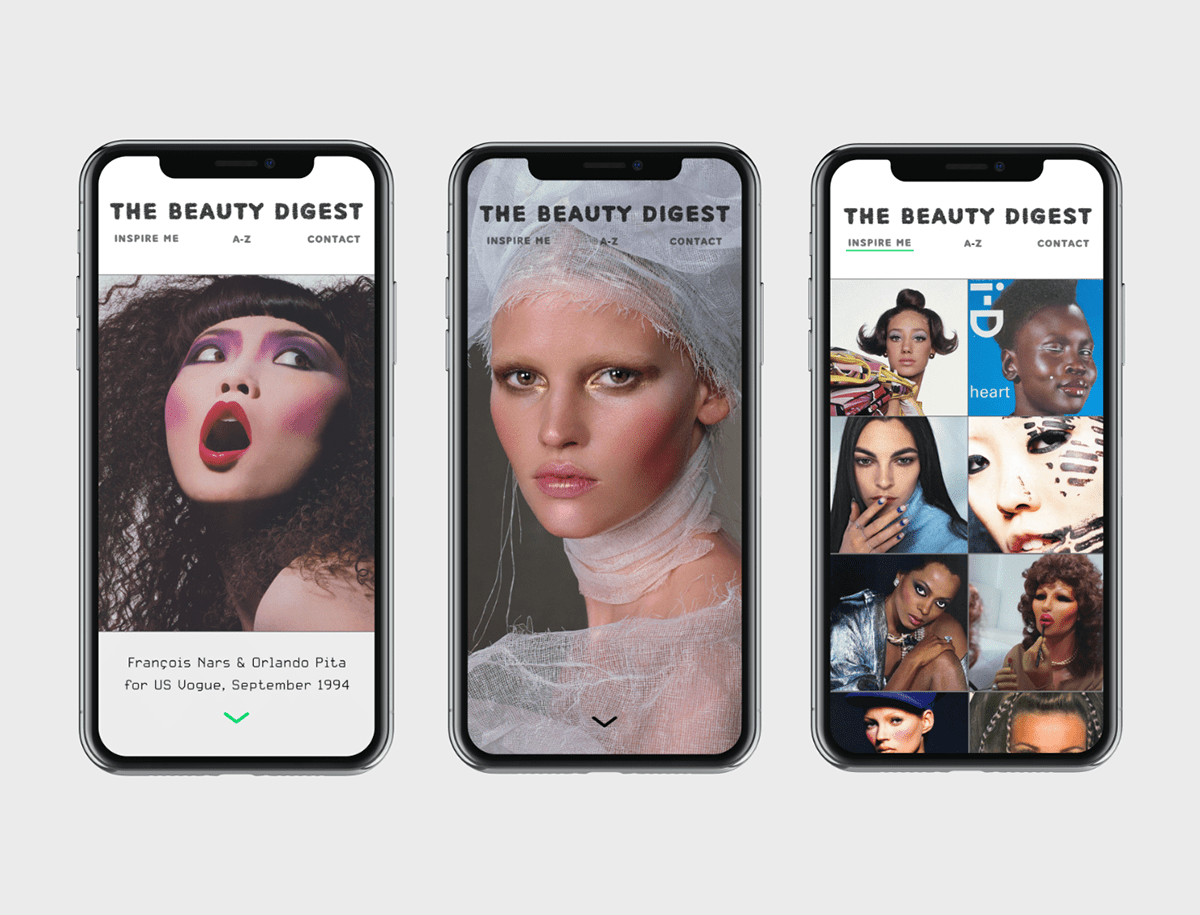 art direction  beauty brand identity database makeup Web Design 