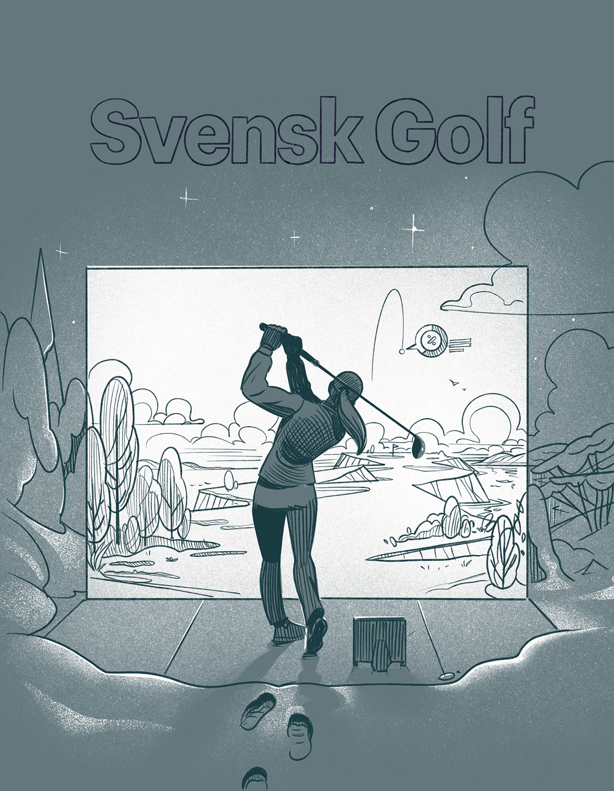 golf sports Golfing ILLUSTRATION  Editorial Illustration