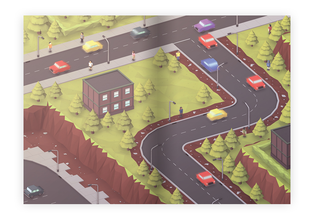LOW poly Low Poly Maya after effects photoshop Isometric ISO safety youth Driving hazard management Education driver