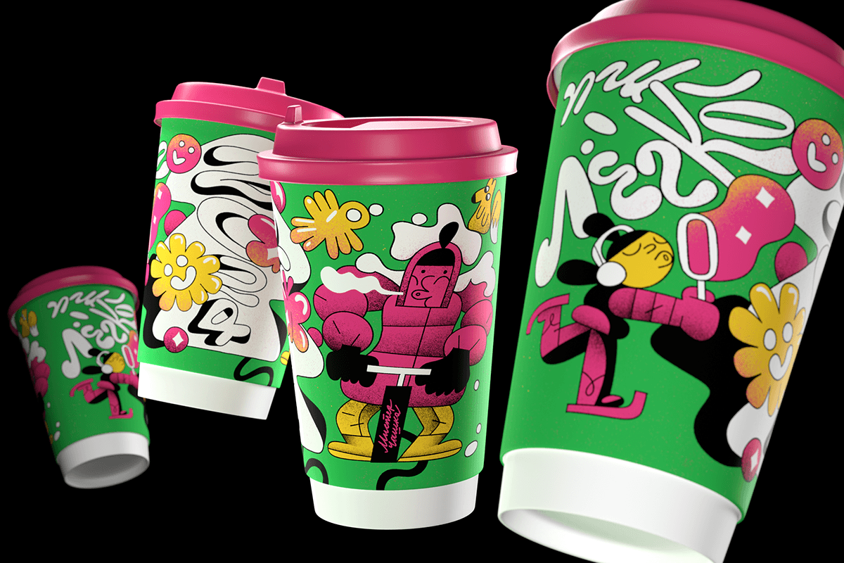 ILLUSTRATION  Character design  digital illustration coffee shop Packaging identity Brand Design