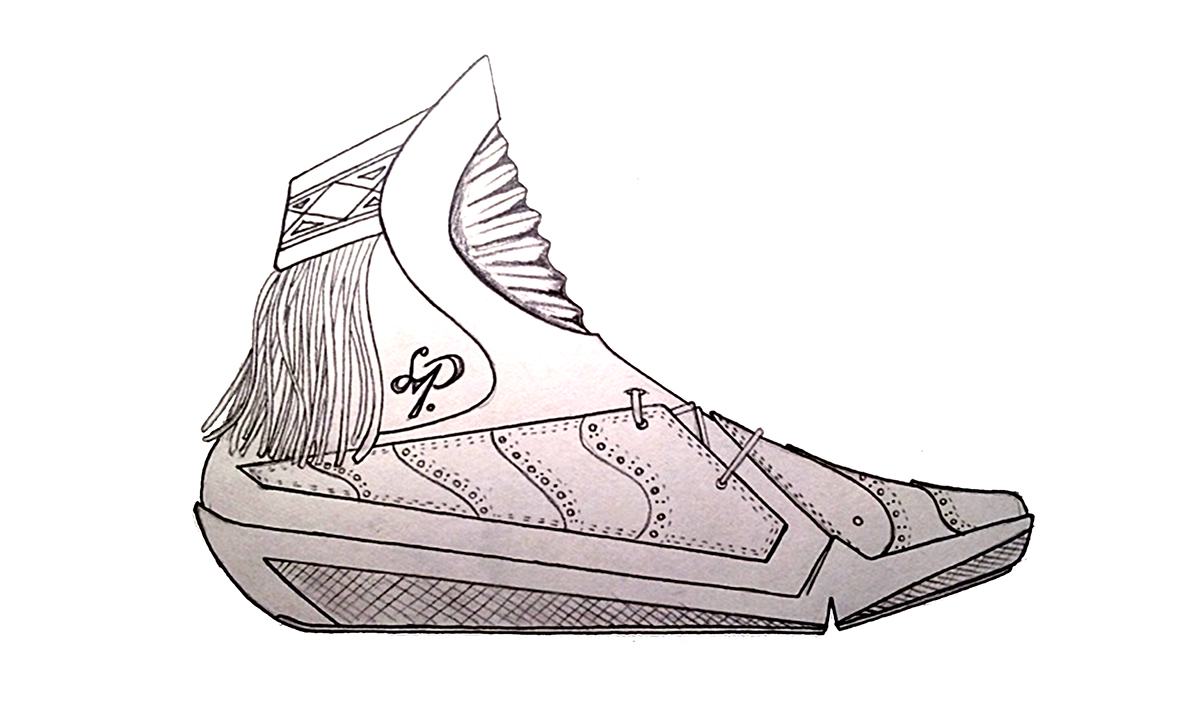 kooth shoe Render rendering shoe design sneaker design Nike leather suede Fringe