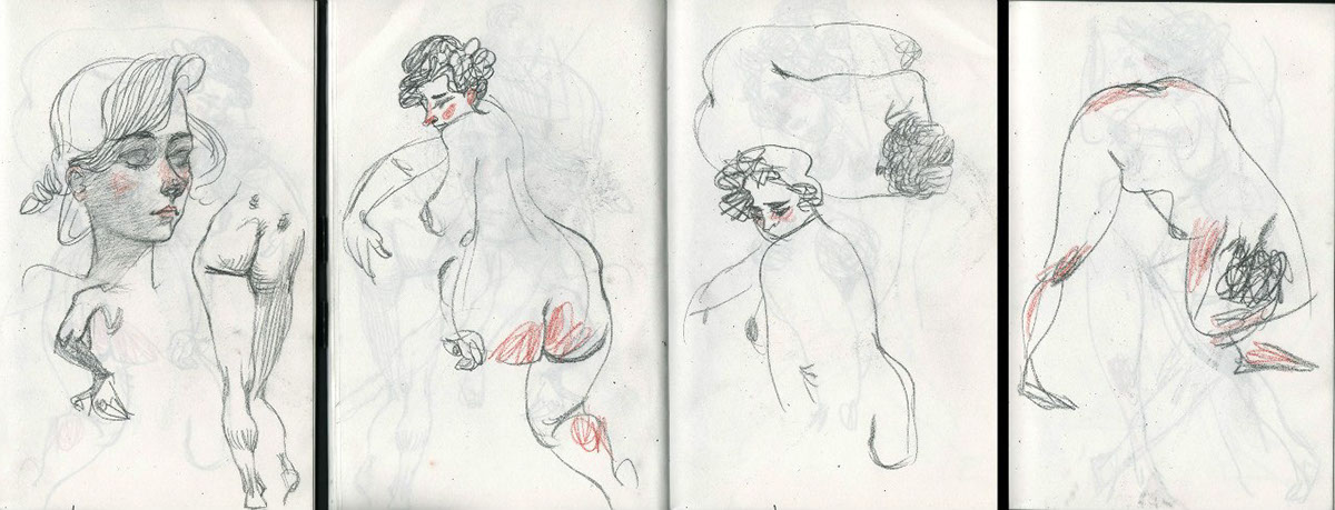 sketches sketcbook Drawing  Picture ILLUSTRATION  art faces body nude portrait