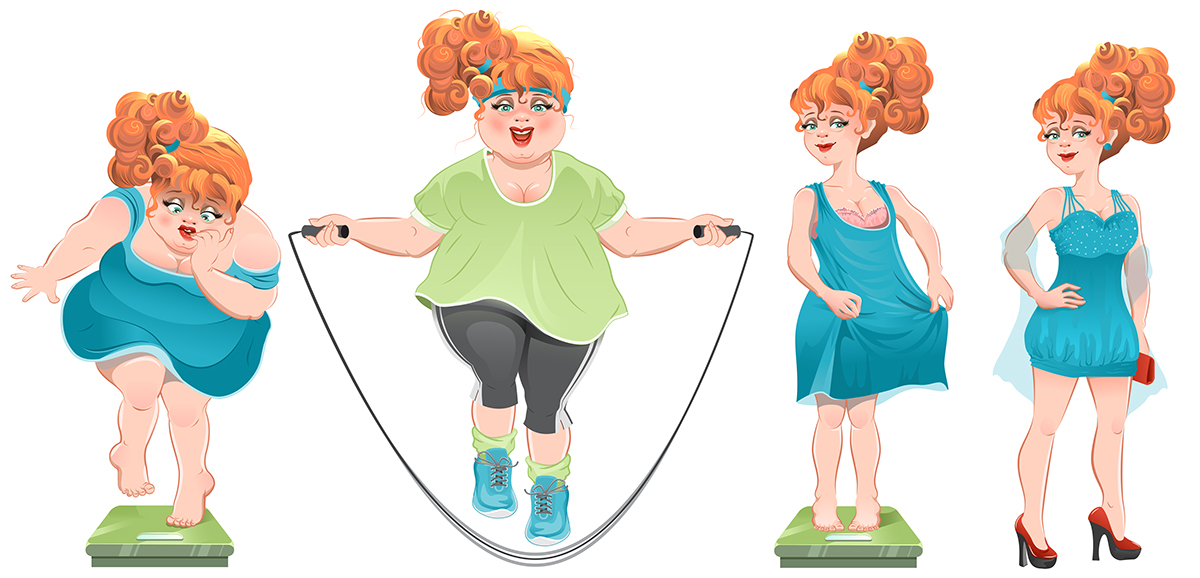 Fat woman goes in for sports on Behance