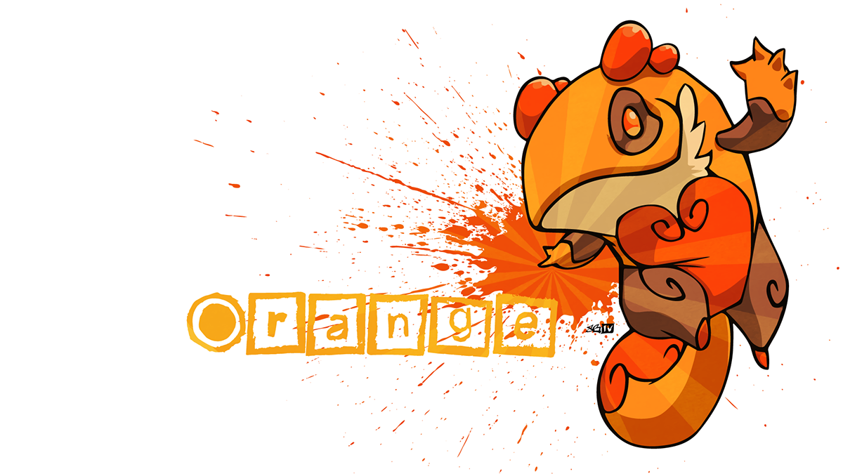 orange monster Character creature