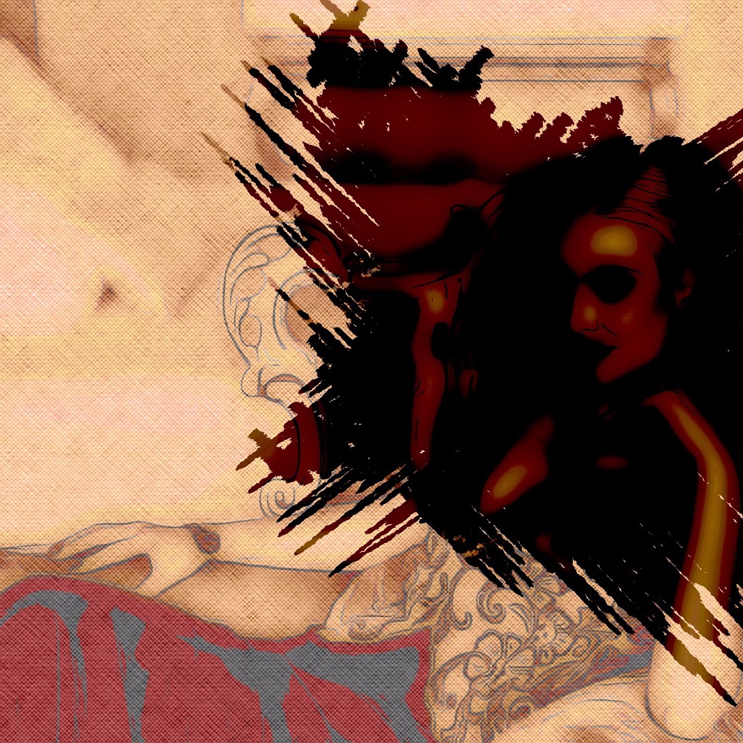 photoshop digital art Drawing  Lady abstract