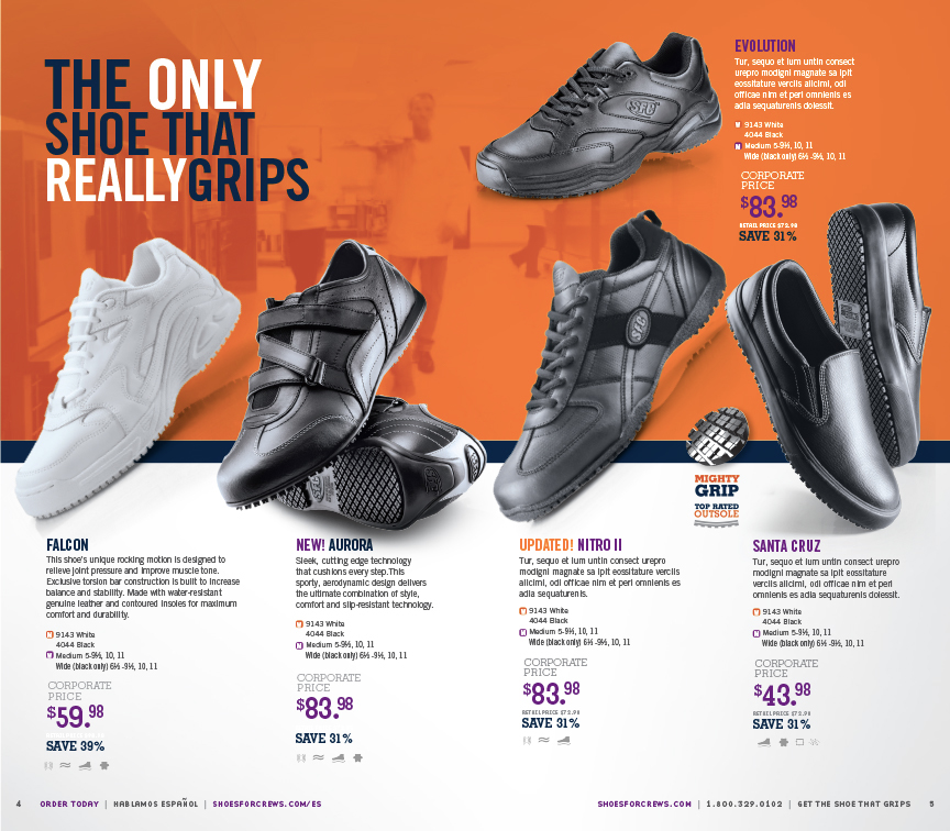 footwear Retail direct marketing catalog work shoes redesign