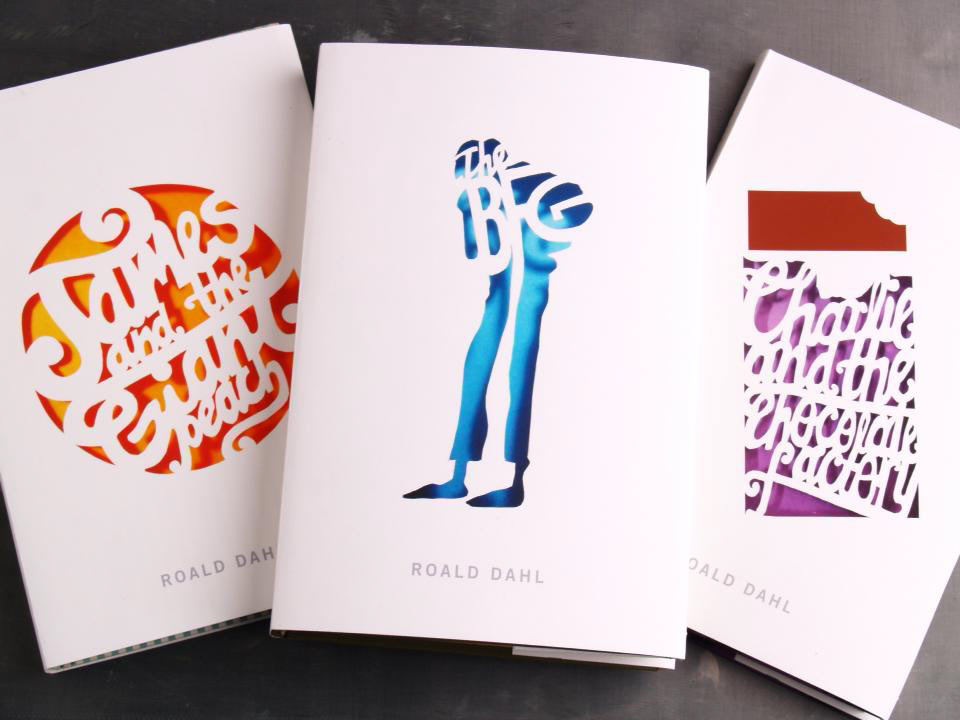 roald dhal book cover cut paper