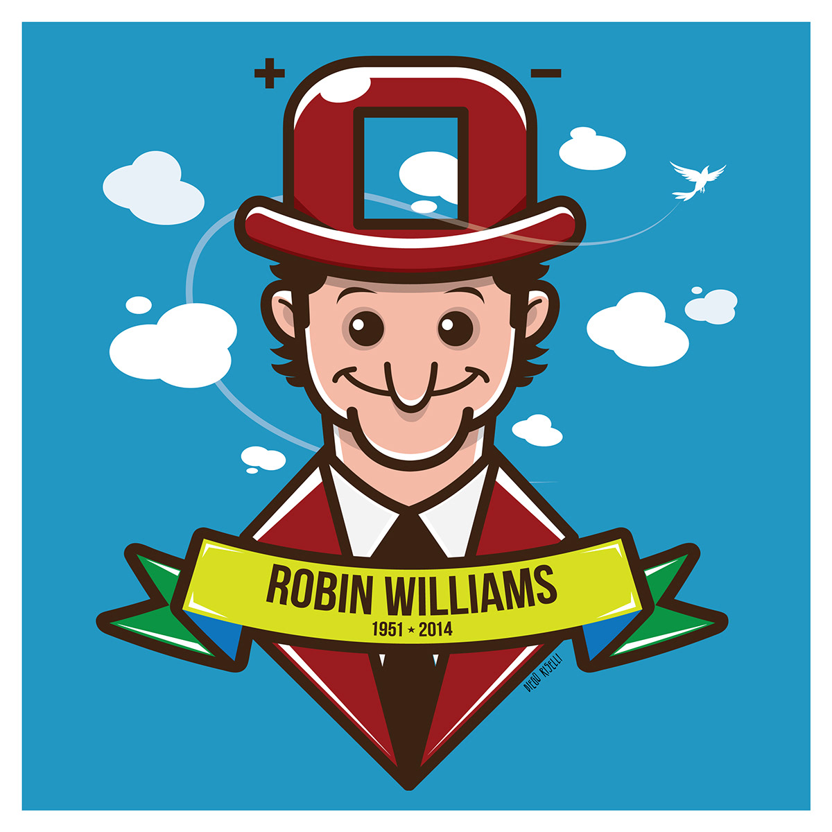 RIP Robin williams vector actor died tribute adobe illustrator legend