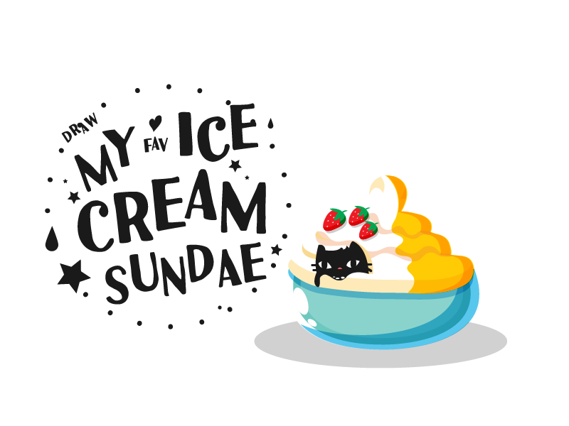 ice cream vector dessert graphic design delicious Food  cute sundae