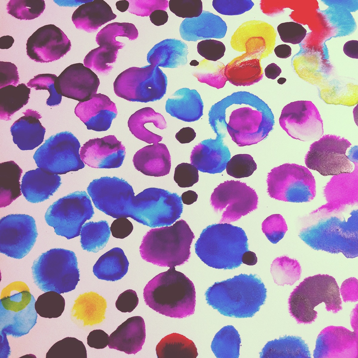polka dot ink drop textile print colorful Mandala