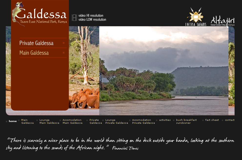 Galdessa Camp Safaris Kenya sito web