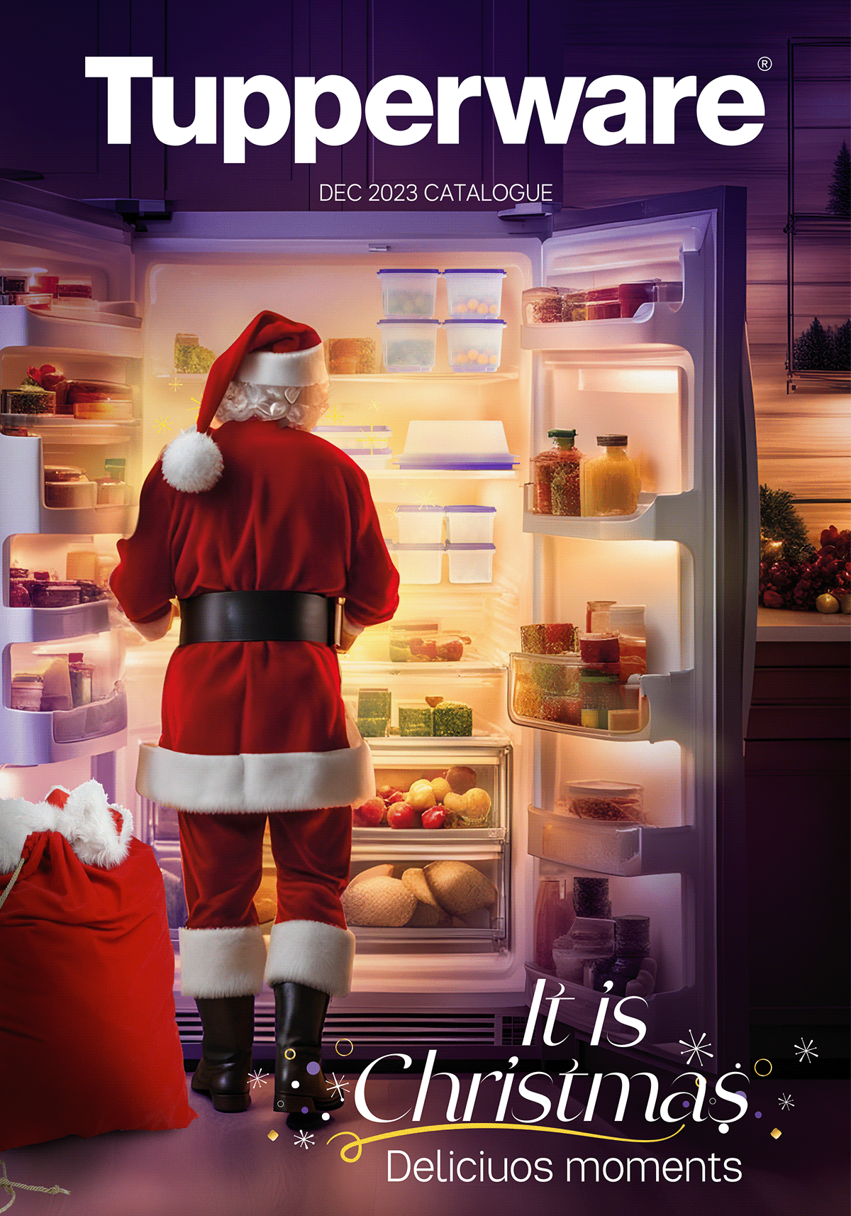 santa cover design Product Photography art direction  fridge tupperware Christmas Catalogue design