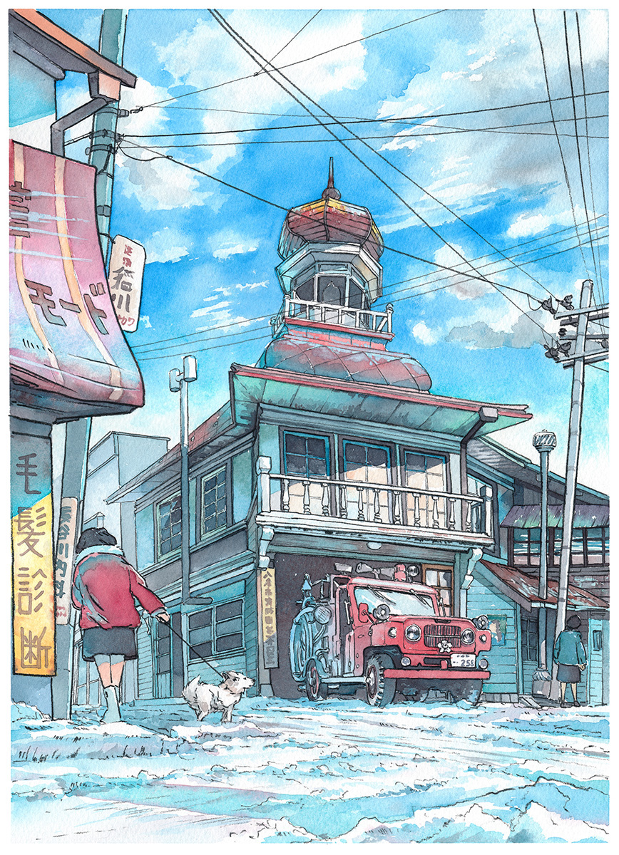 japan architecture video book ILLUSTRATION  painting   old