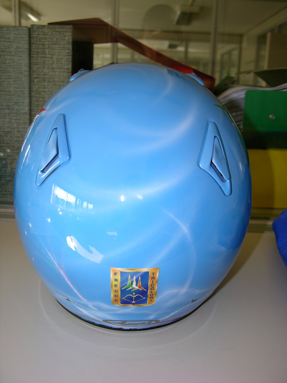 airbrush custom paint Helmet Frecce Tricolori Blu sky