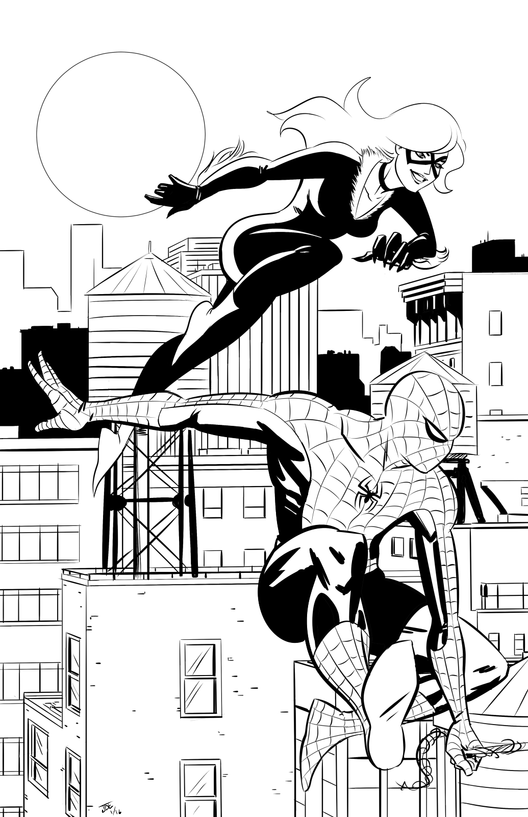 spiderman spider-man Black Cat comic manga studio jacob edgar SuperHero