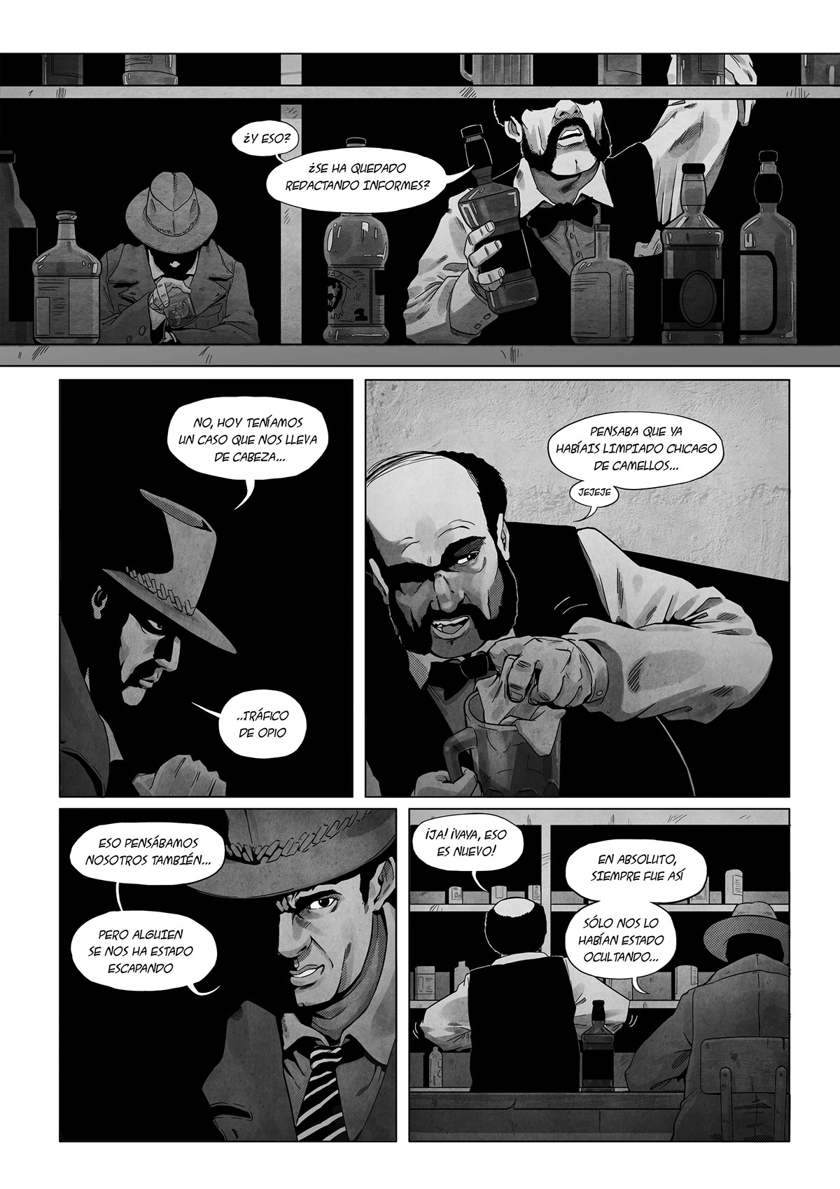 comic noir ilustration Character design  composition