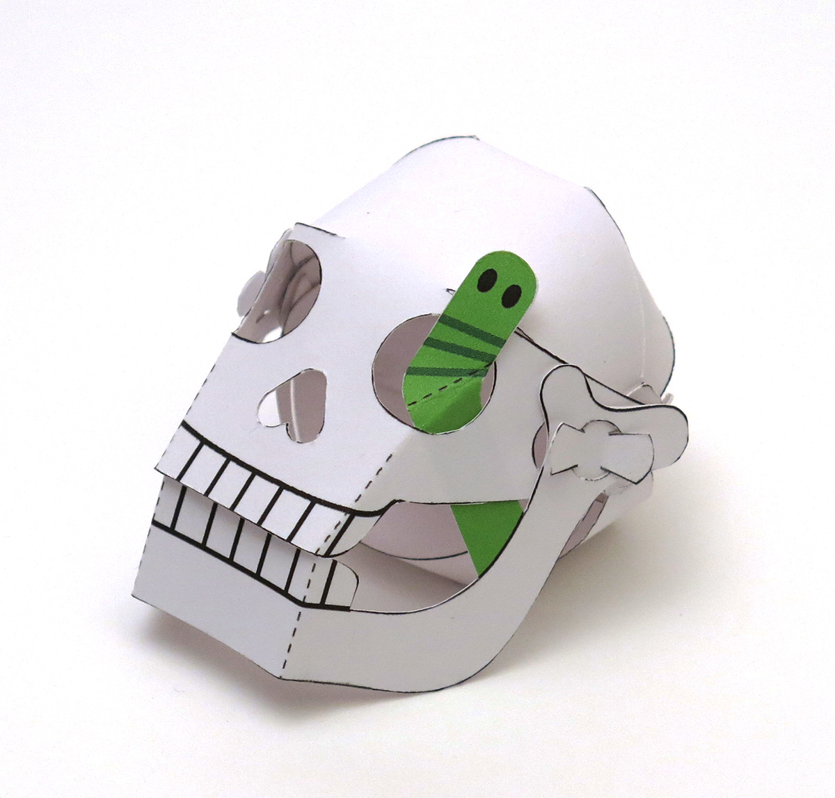skull worm Halloween paper craft paper engineering