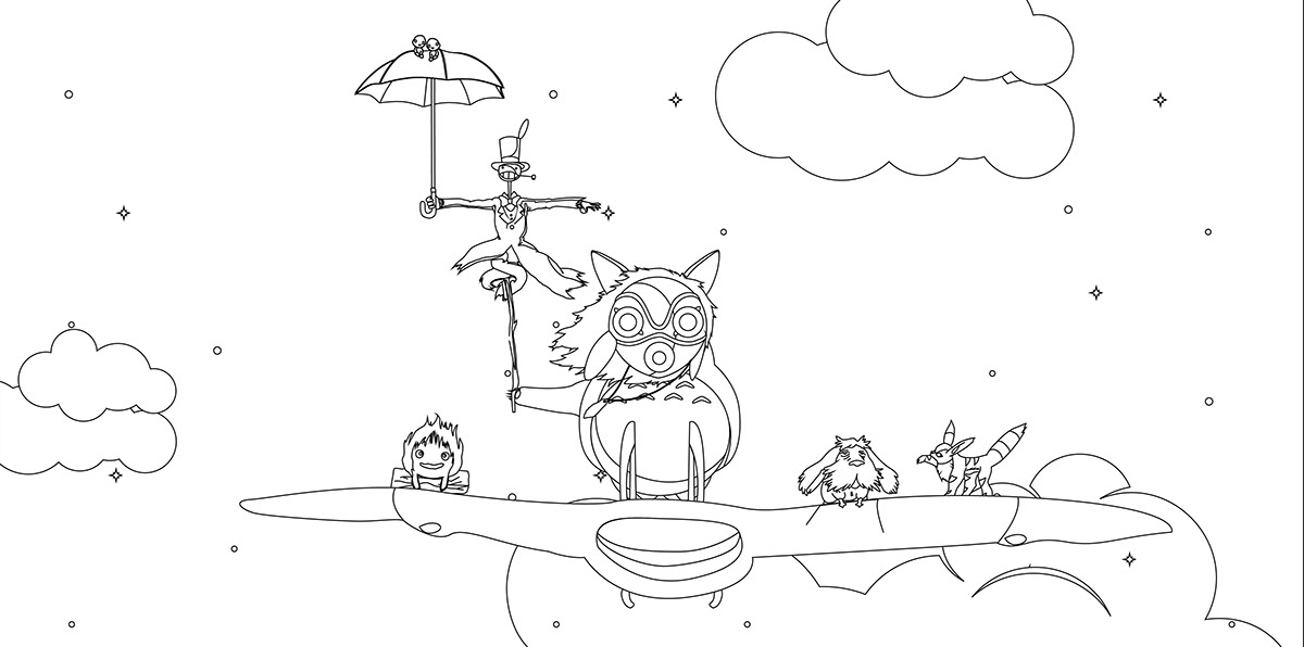 miyazaki totoro Mononoke howl's moving castle heen nausicaa hayao illustrattion Illustrator Fly caracters calcifer fox squirrel turnip head