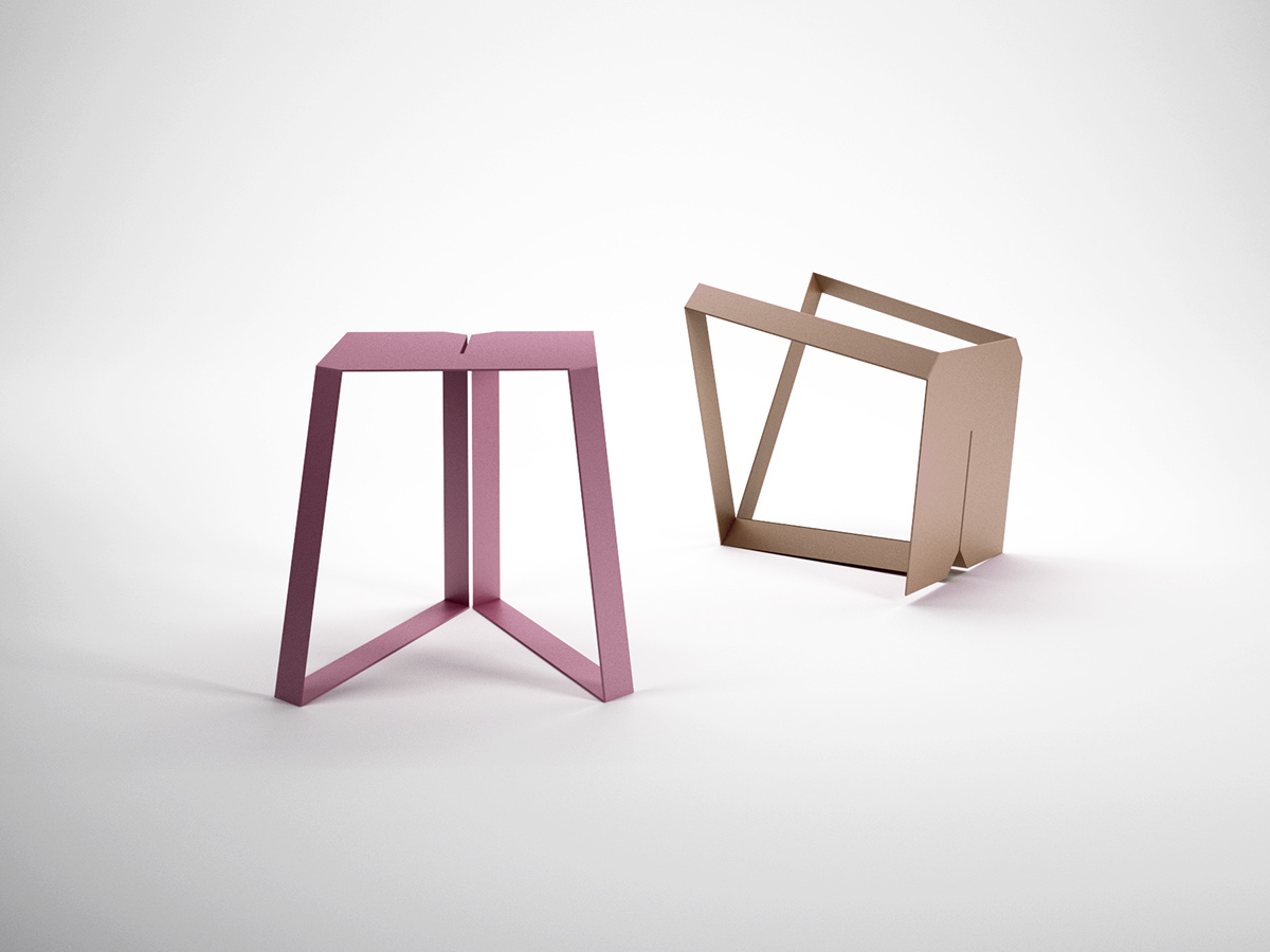 tabouret metal stool seat 3D Visualization furniture kitchen living room ketarbuzova colors