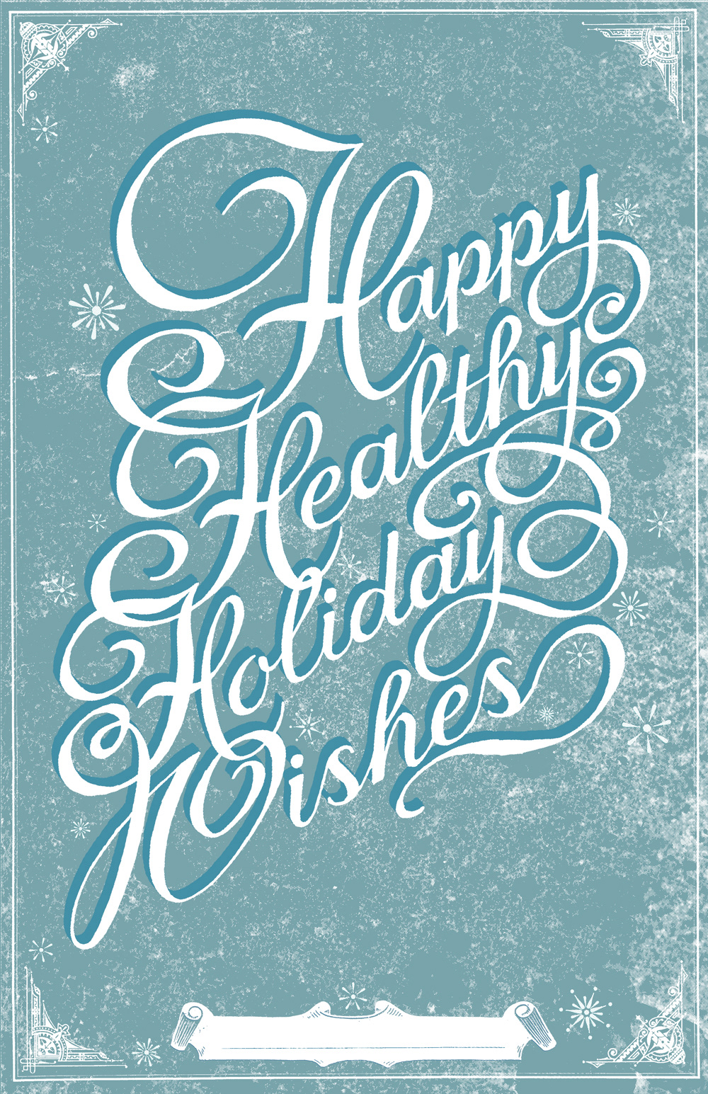 lettering letters  letterforms ink Holiday card self-promotion type snow  healthy happy postcard envelope