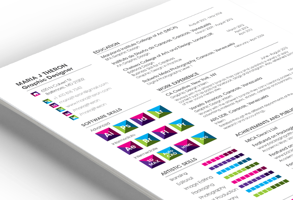 Self Promotion identity Resume Business Cards MJT Graphic Designer colorful squares logo Website Promotion me mockups pattern