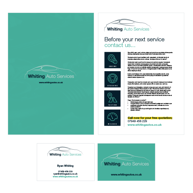 design car Mechanic flyer Business Cards Stationery Website start-up