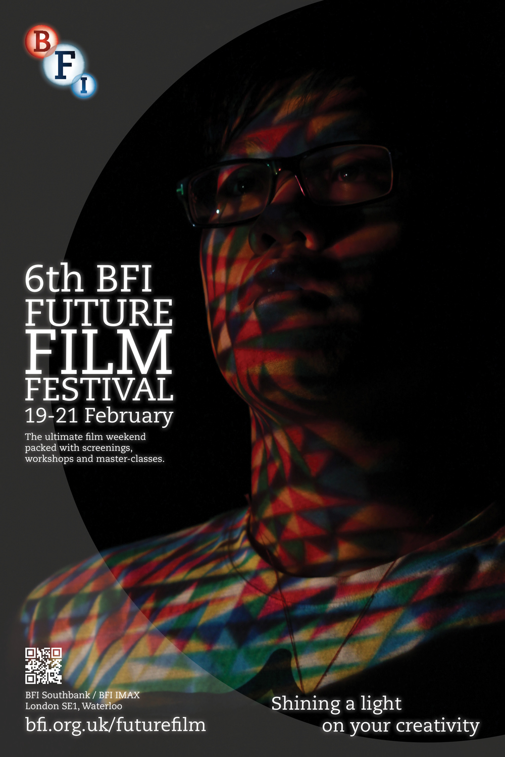 BFI FFF future film festival film poster faces light pattern