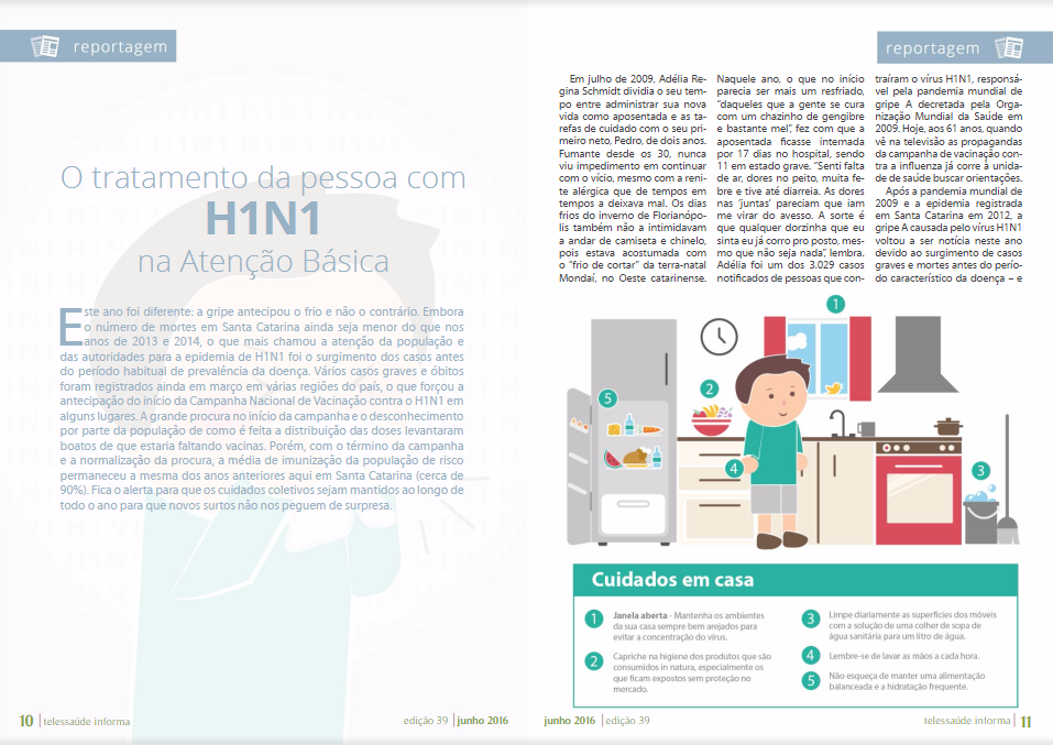 H1N1 virus informativo ILLUSTRATION  magazine revista vector design