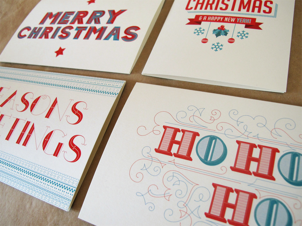 card Christmas xmas type design envelope