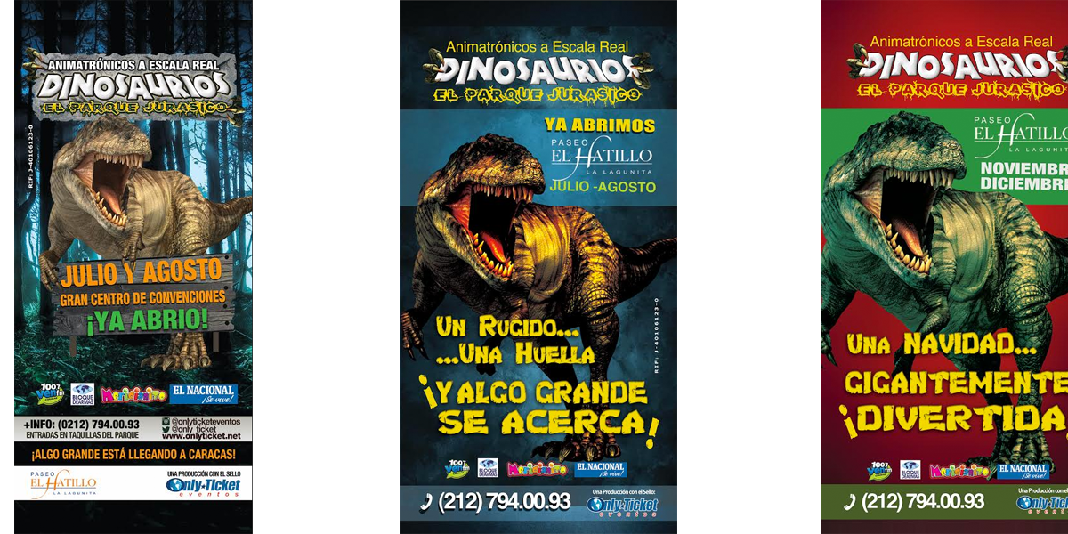 diseño publicidad vallas arte Dinosaurios eventos