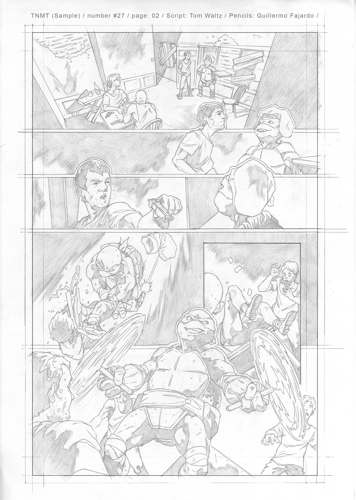 TMNT teenage mutant ninja Turtles  comic storytelling   narrative penciler penciller page panel samples