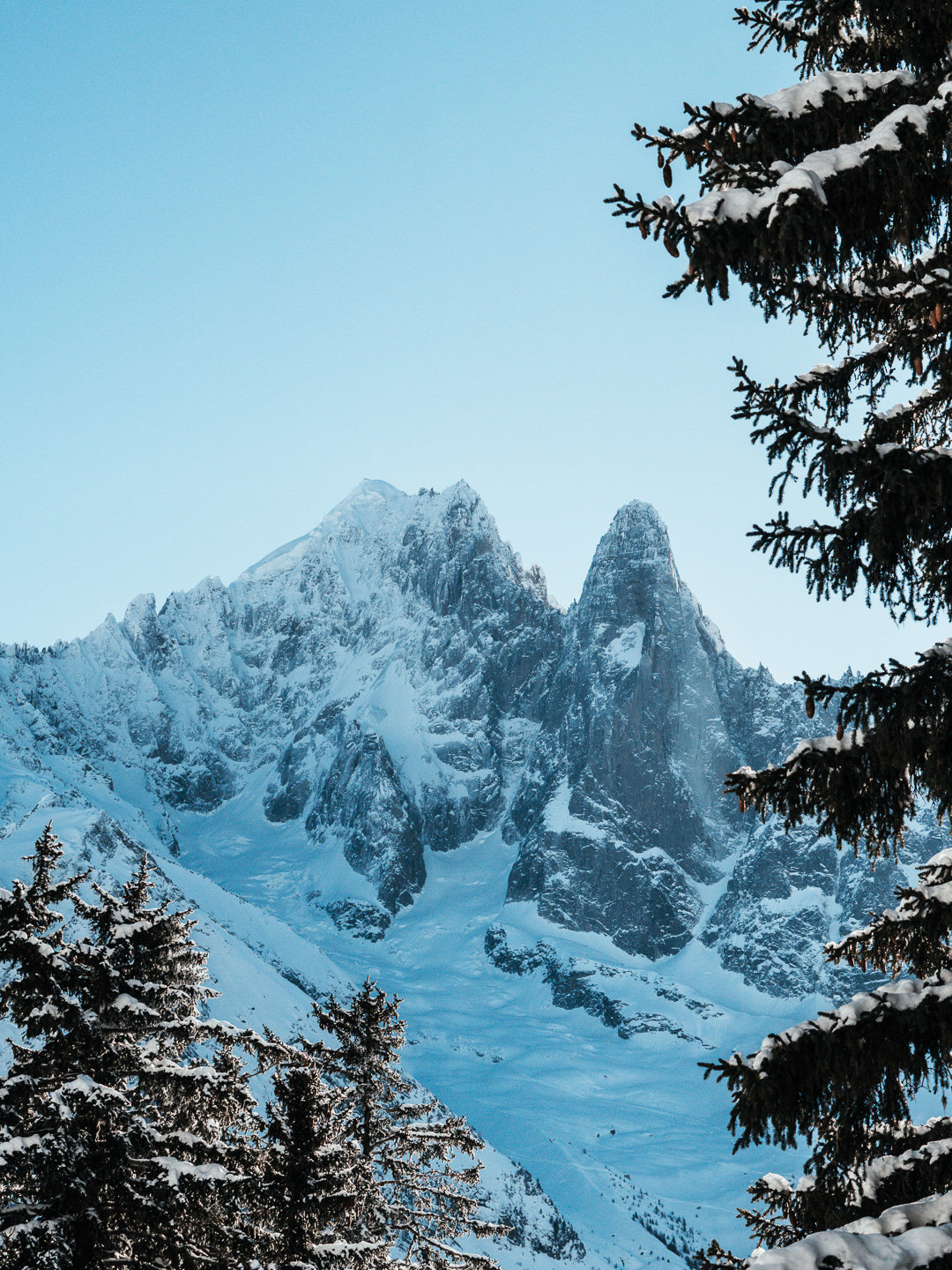 mountain winter color White snow chamonix Alpes photo