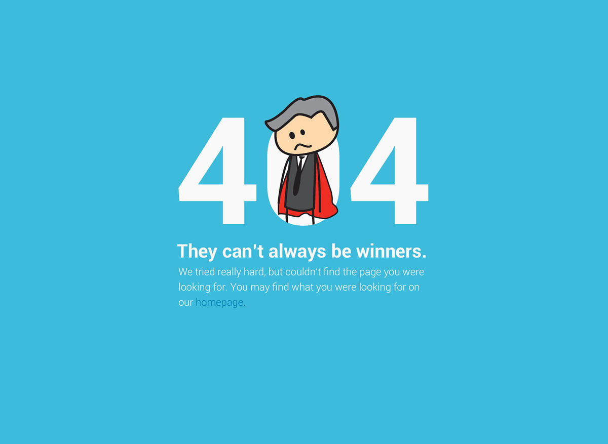 404 page redirect landing splash characters