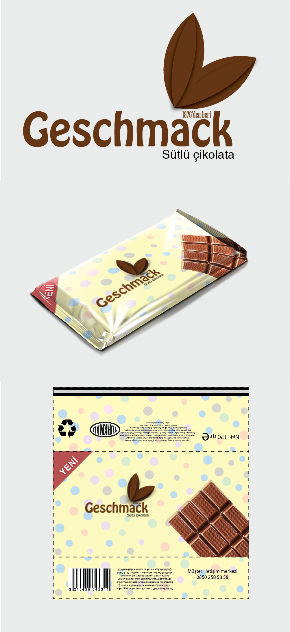 graphic desing packing chocolate product brand