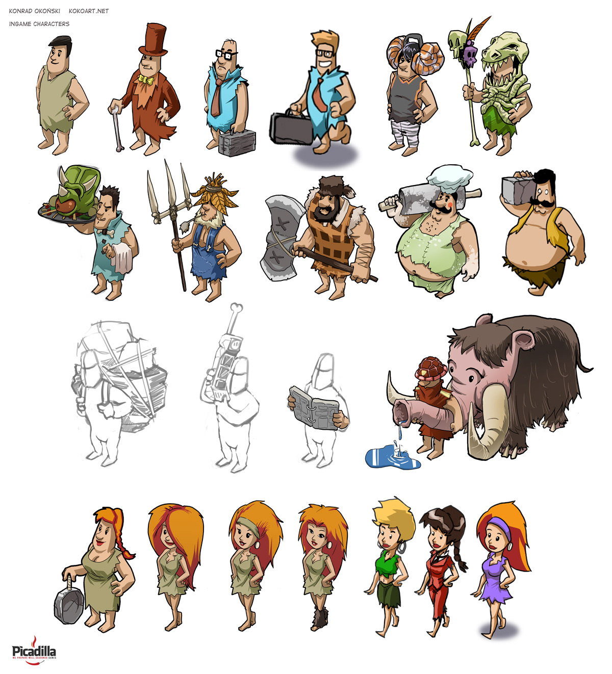 prehistoric Flintstones rock stone shaman gambler architect miner