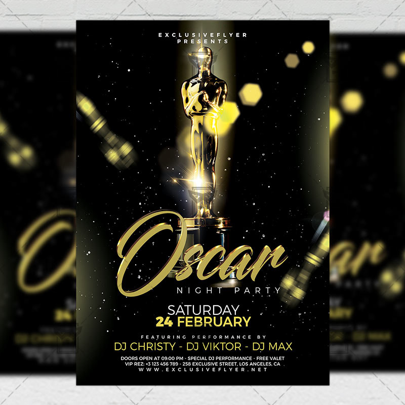 oscar flyer oscar poster design psd free oscar flyer oscars fancy party oscar ceremony