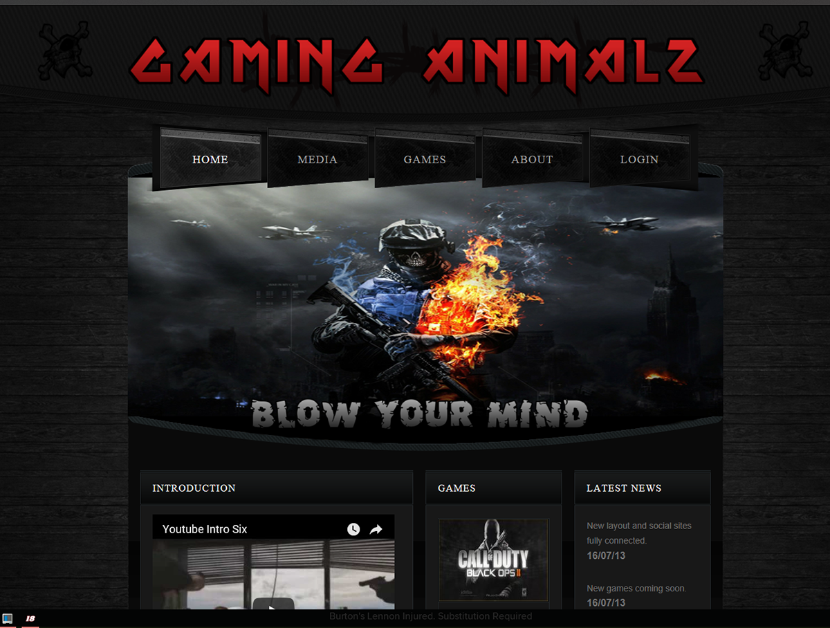 Gaming animals Web design development template software cool xbox ps3 PC new Technology