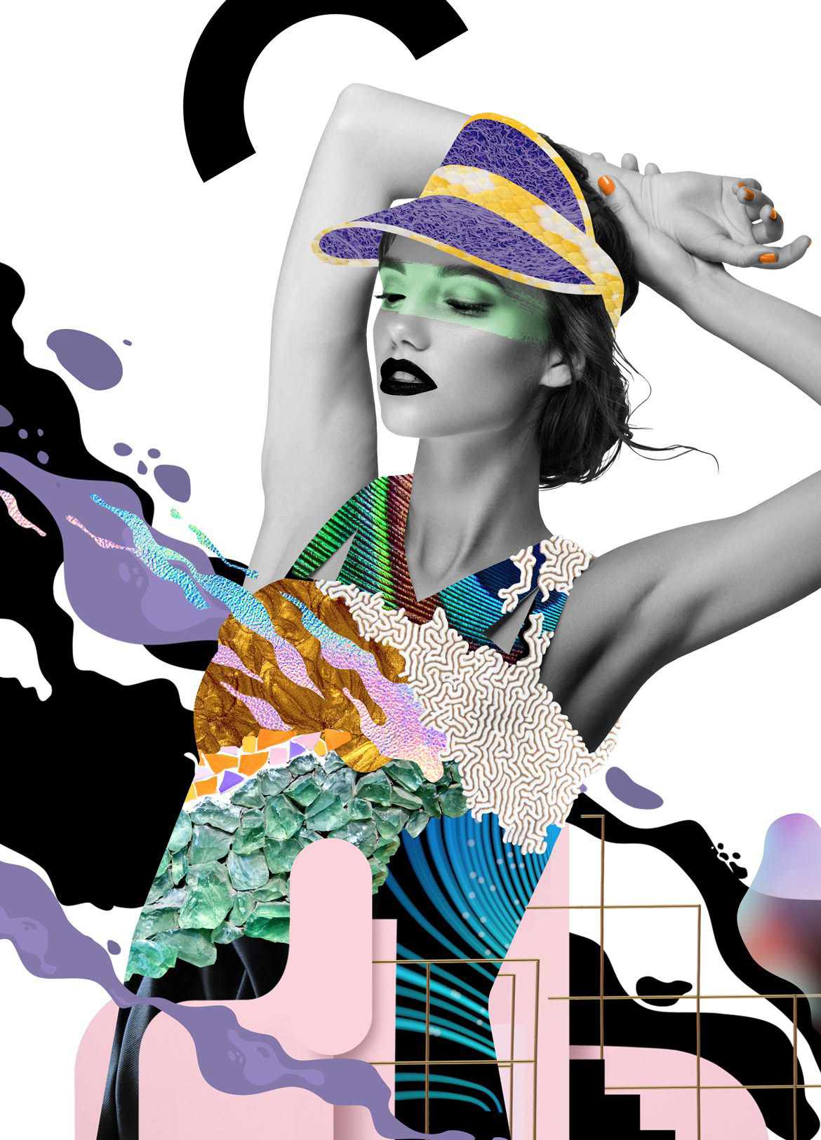 ILLUSTRATION  graphic design  fashion illustration fashion design mixed media texture advertising illustration collage collage artist