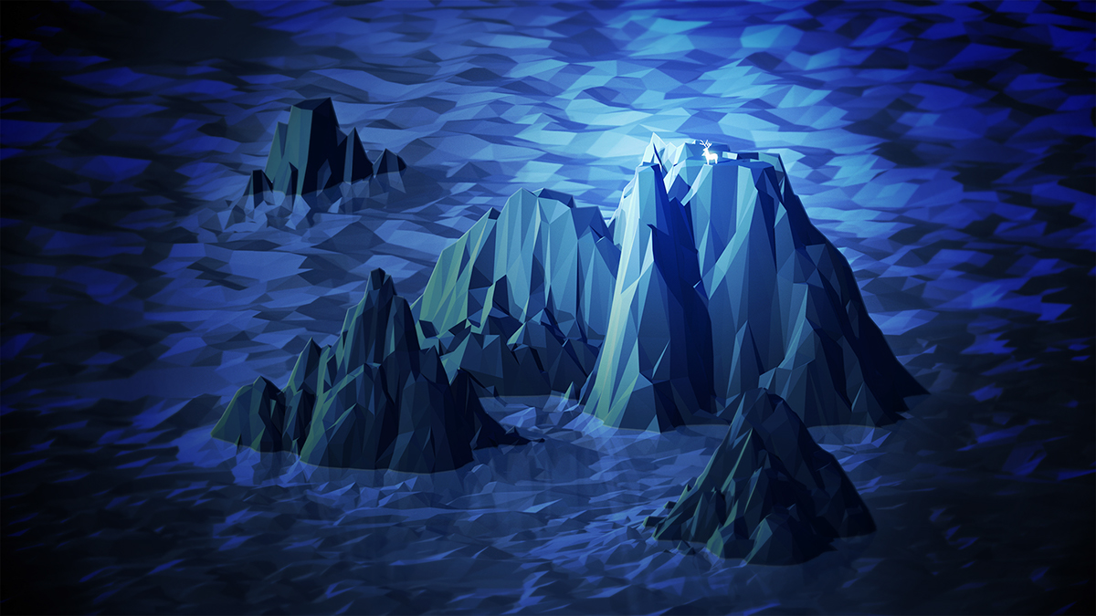 cinema 4d low-poly Landscape water earth snail mountains mome SCAD GEO