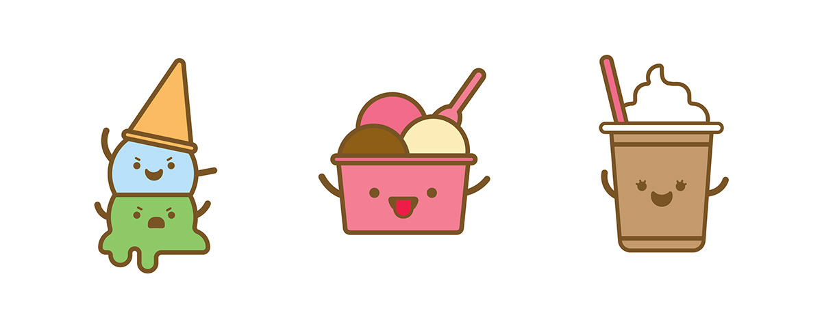 3D Baskin Robbins branding  c4d campaign cute ice cream ILLUSTRATION  logo Packaging