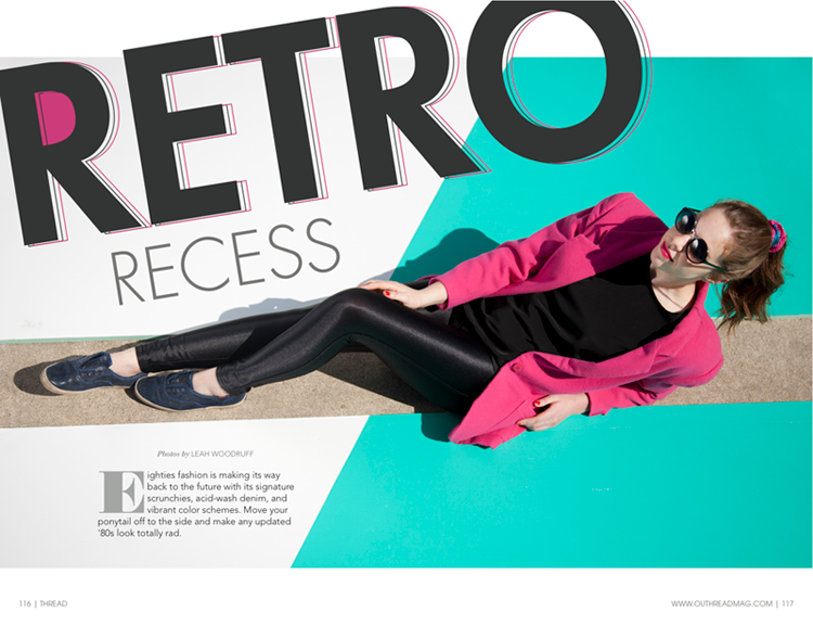 Retro 80s magazine spread