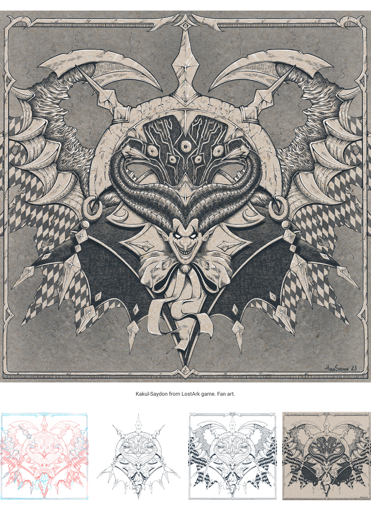 artwork creature dark digital illustration Drawing  ink Procreate sketch skull tattoo