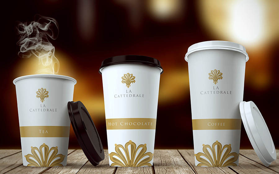 logo cathedral corporate cups restaurant