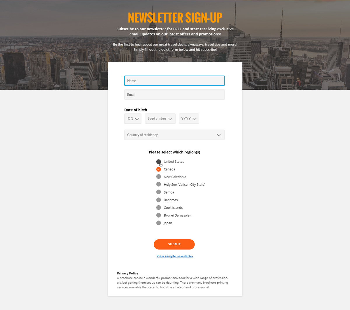 Newsletter Sign Up Design On Behance