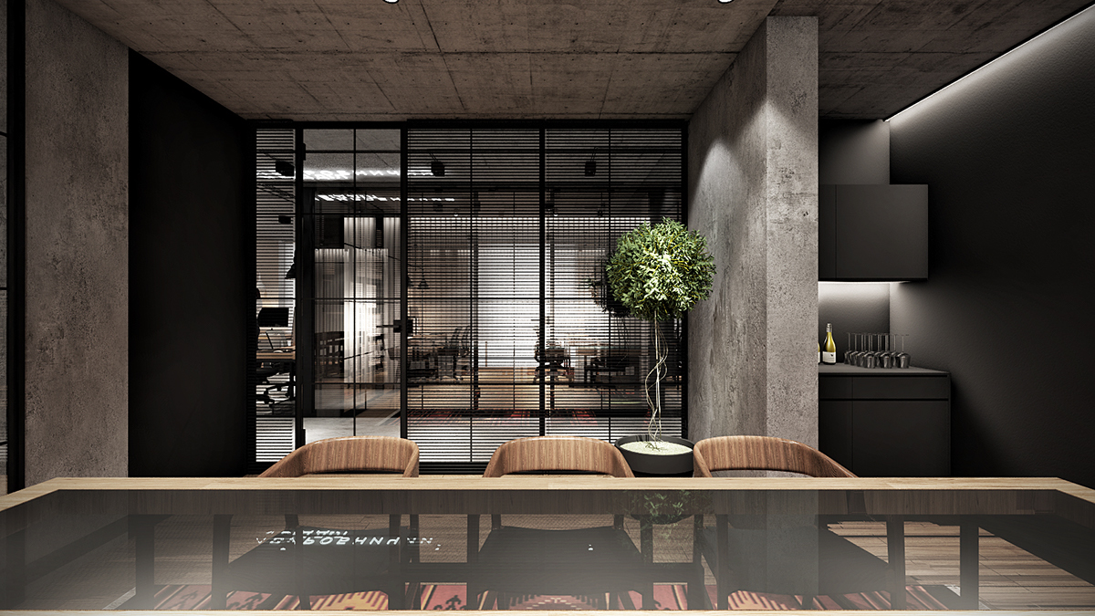 Office Office Design Interior concrete LOFT light furniture contemporary