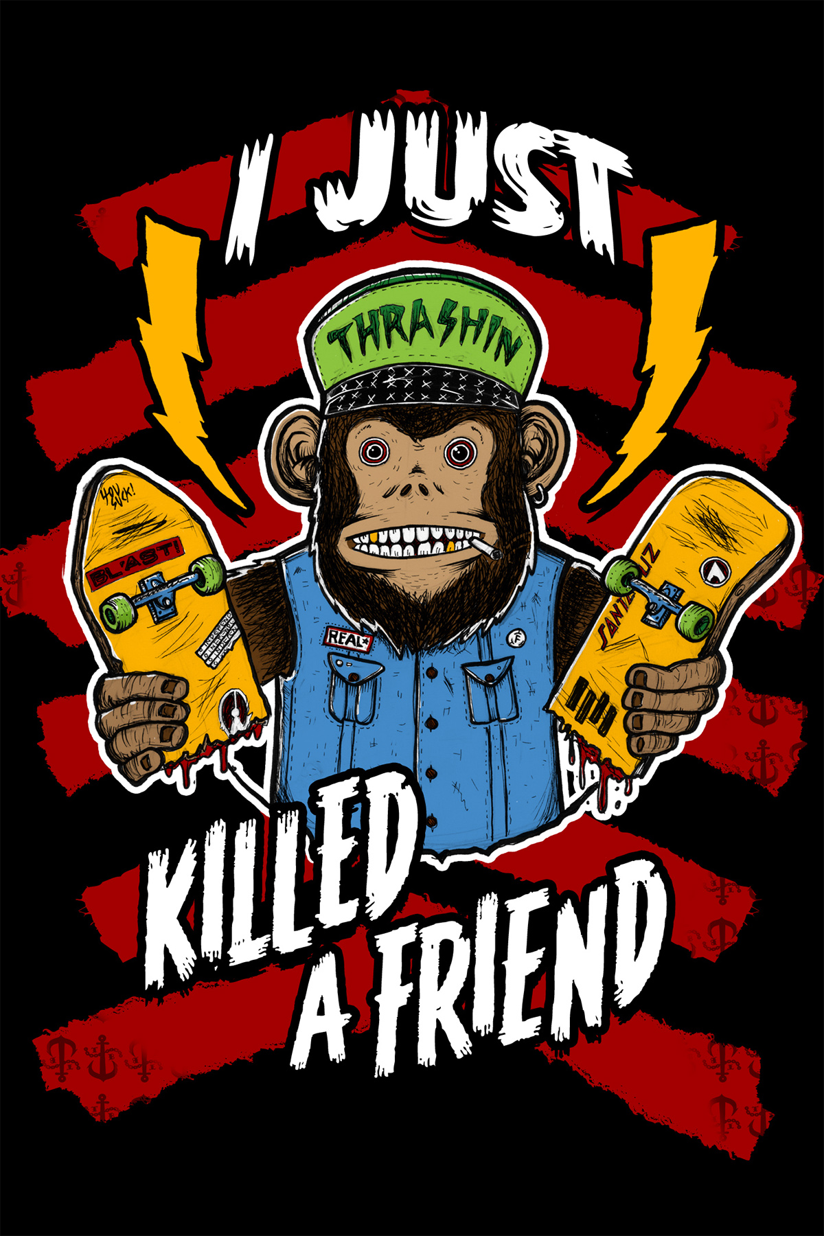 skate  skateboarding  apes  monkeys  boards deck  Punk Hardcore  wheels thrash  street  skull Pool Ramp